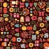 Andover Fabrics Autumn Days Icons Brown