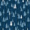 Clothworks Scandinavian Winter Flannel Boreal Forest Dark Blue