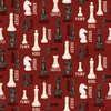 Riley Blake Designs I'd Rather Be Playing Chess Pieces Red