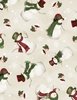 Wilmington Prints Woodland Snowmen Tossed Snowmen Cream