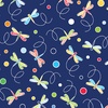 Benartex Rainforest Glow Dragonflies and Dots Royal