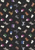 Lewis and Irene Fabrics Purrfect Book Club Scattered Cats and Books on Dark