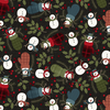 Maywood Studio Holly Jolly Flannel Snowmen Black