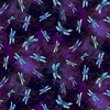 Timeless Treasures Dragonfly Mist Flying Dragonflies Purple