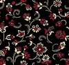 QT Fabrics Oxford Archival Flower with Dotted Scroll Black