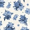 Blank Quilting English Blue and White Flower Bouquets White