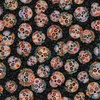 QT Fabrics Skullduggery Sugar Skulls Toss Charcoal