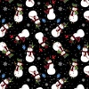 Benartex Country Christmas Jolly Snowmen Black