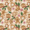 P&B Textiles Christmas Miniatures III Gingerbread Allover Tan