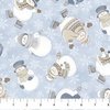 Northcott Snow Much Fun Flannel Snowman Toss Light Blue/Multi