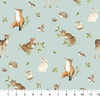 Northcott Woodland Heart Animals Blue/Multi