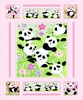 Susybee Panda Party Panel  Pink