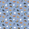 Clothworks Simple Life Chickens Denim