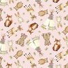 3 Wishes Fabric Forest Friends Pink Tossed Animals Pink