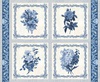 Blank Quilting English Blue and White Pillow Block Panel Blue