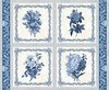 Blank Quilting English Blue and White Pillow Block Panel Blue