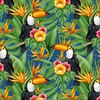 Blank Quilting Tropical Vibes Toucans Green