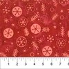 Northcott Banyan Batiks Winter Wonder Snow and Sprigs Red