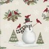 Moda Winter Friends Snowman and Cardinal Allover Snowy White