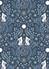 Lewis and Irene Fabrics A Winter's Moon  Winter Hare Midnight Blue with Pearl
