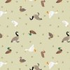 Lewis and Irene Fabrics Small Things Rivers and Creeks Ducks and Geese Green Cream