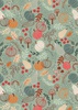 Lewis and Irene Fabrics Snuggle-up Season Flannel Pumpkins on Light Jade