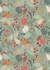 Lewis and Irene Fabrics Snuggle-up Season Flannel Pumpkins on Light Jade