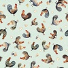 QT Fabrics Poultry in Motion Hens and Chicks Sage