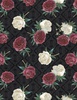 Wilmington Prints Crimson Blooms Tossed Florals Black