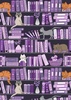 Lewis and Irene Fabrics Purrfect Book Club Book Shelves and Cats Purples