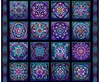 QT Fabrics Royale Stained Glass Patches Panel Black