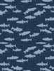 Wilmington Prints Gone Fishing Fish Silhouettes Blue/Gray