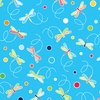 Benartex Rainforest Glow Dragonflies and Dots Medium Turquoise