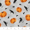 Northcott Spellbound Crows-Pumpkins Gray/Multi