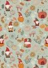 Lewis and Irene Fabrics Snuggle-up Season Flannel Autumn Gnomes on Light Sage