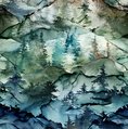 Northcott Northern Peaks Forest Ombre 108 Inch Wide Backing Blue/Multi