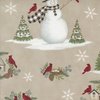 Moda Winter Friends Snowman and Cardinal Allover Fog