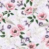 Hoffman Fabrics Fly Freely Blooms and Birds Lilac/Silver
