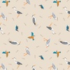 Lewis and Irene Fabrics Small Things Rivers and Creeks Herons and Kingfisher Cream