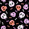 Blank Quilting Ghostly Greetings Skulls Black