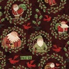 Riley Blake Designs Up on the Housetop Santa Holly Dark Cranberry