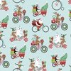 P&B Textiles Christmas Miniatures III Christmas Bikes Light Teal