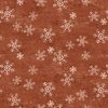 Clothworks Snow Mountain Flannel Snowflakes Dark Rust