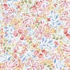 P&B Textiles Country Poetry Floral Garden Allover White