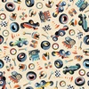 QT Fabrics Turbo Tykes Racetrack Gear Cream