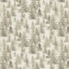 Clothworks Snow Mountain Trees Taupe