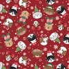 P&B Textiles Christmas Miniatures III Festive Kitties Red