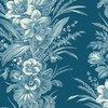 Andover Fabrics Cocoa Blue Amaryllis Liberty