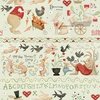 Riley Blake Designs Hop Hop Hooray Bunny Border Stripe Flax