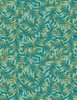 Wilmington Prints Midnight Garden Leaves All Over Teal